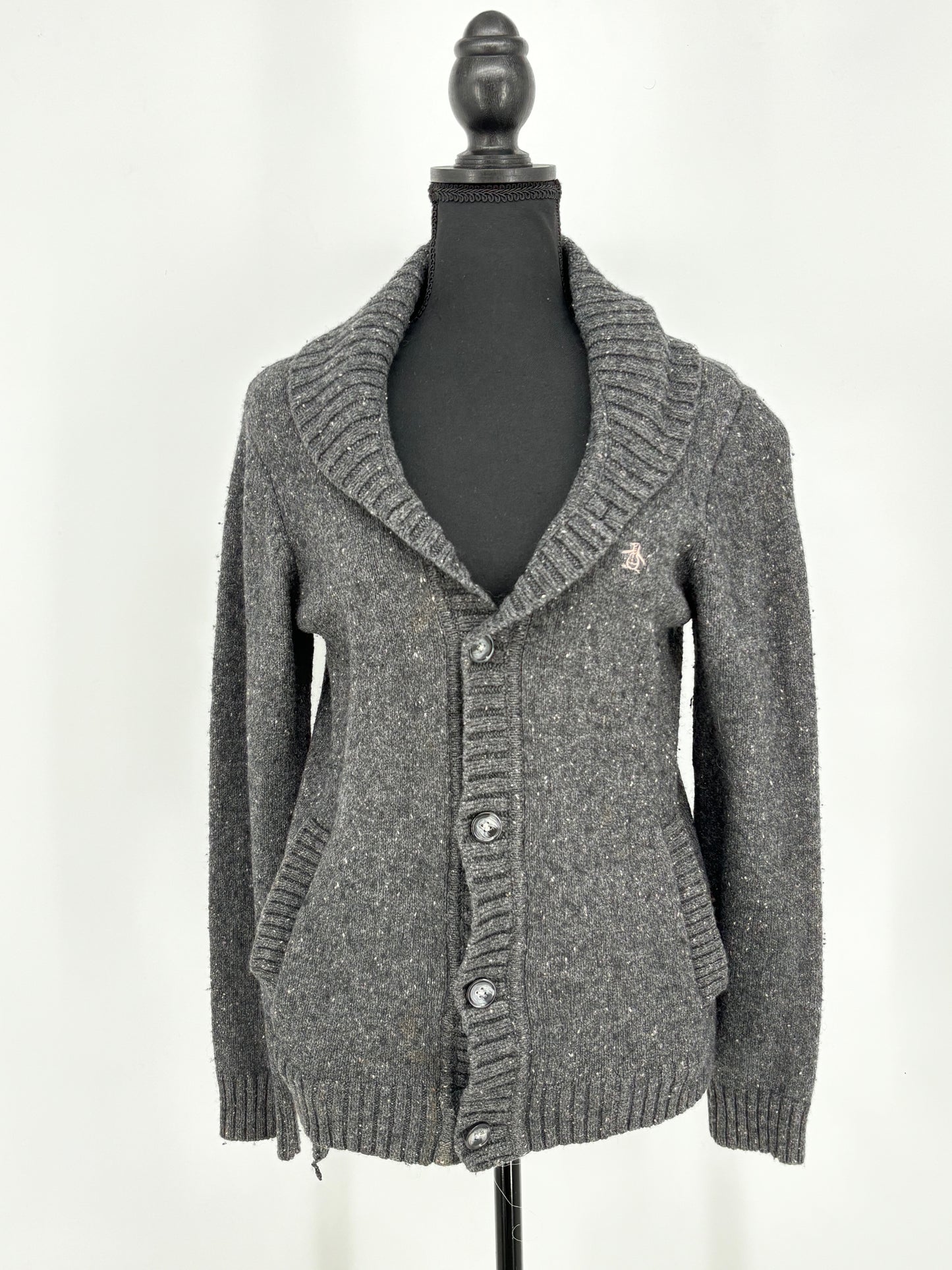 Original Penguin Women’s Gray Knit Cardigan – Size S