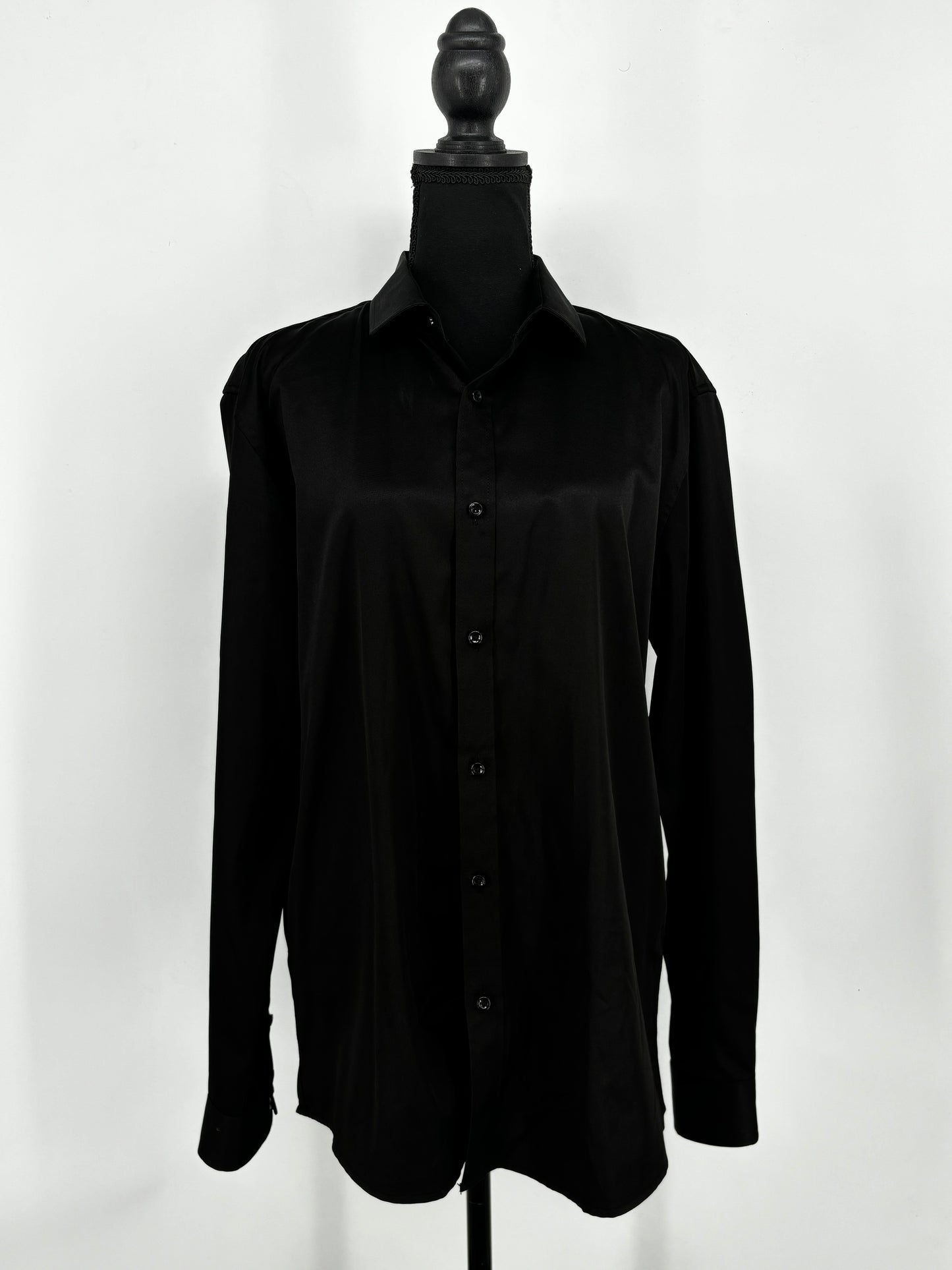Women's Black Silk Shirt – Size M