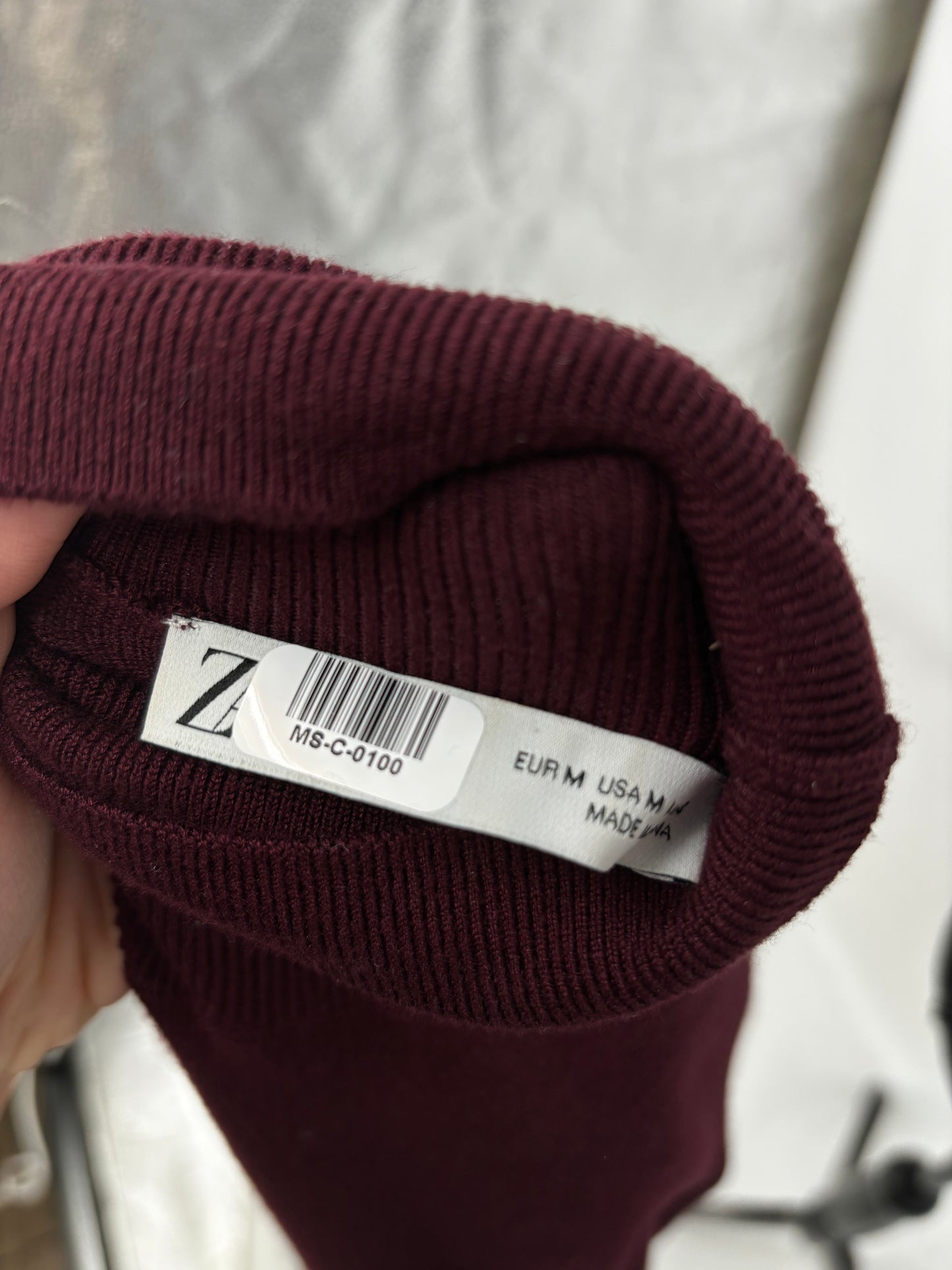 ZARA Women's Wine Red Turtleneck Sweater – Size M