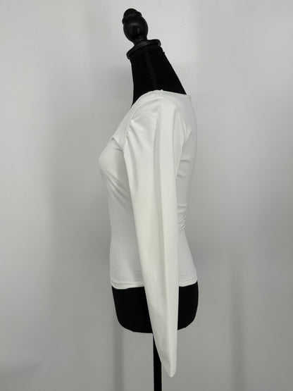 Women's White Fitted Long Sleeve Top – Size S