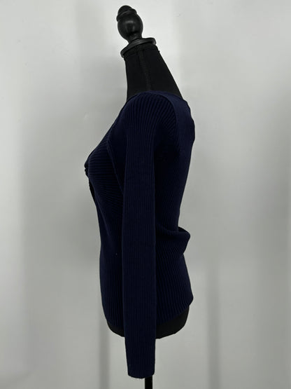 Women's Dark Blue Fitted Sweater – Size M