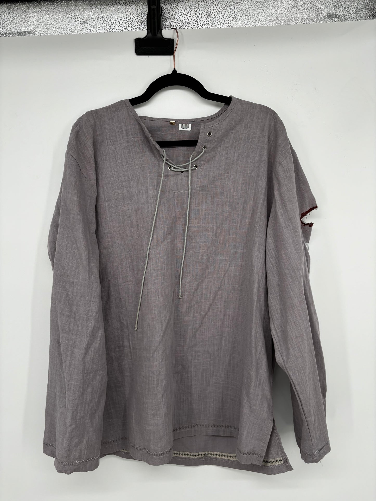Men’s Brown Loose Fit Long Sleeve T-Shirt – Size L