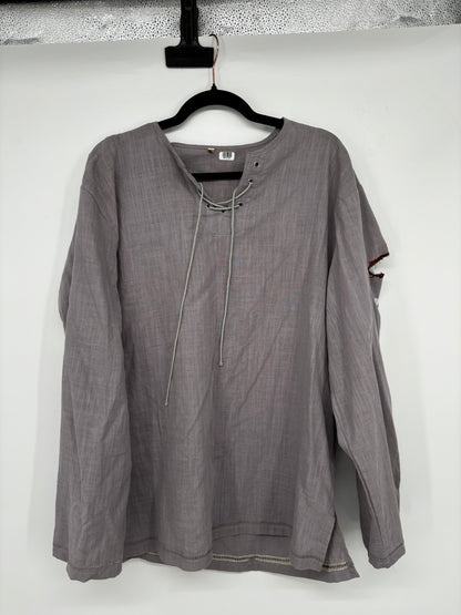Men’s Brown Loose Fit Long Sleeve T-Shirt – Size L