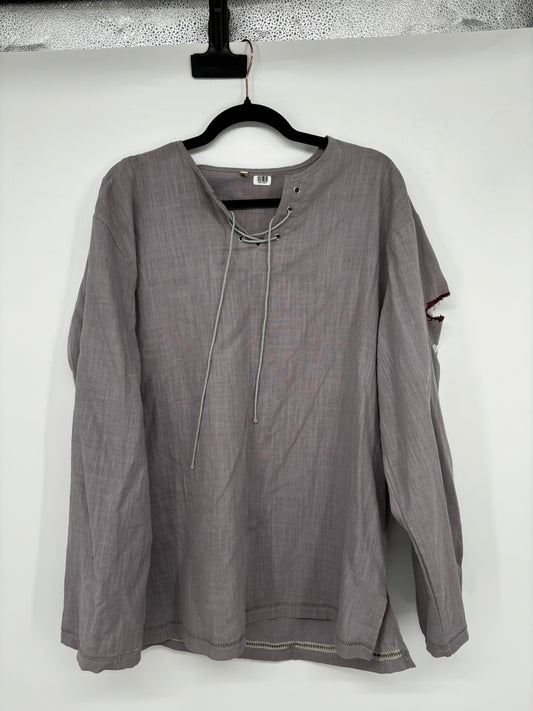 Men’s Brown Loose Fit Long Sleeve T-Shirt – Size L
