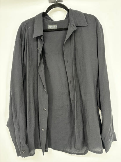 ZARA Men’s Black Relaxed Fit Shirt – Size XL