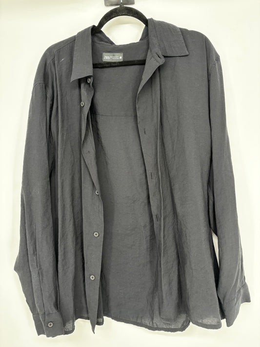 ZARA Men’s Black Relaxed Fit Shirt – Size XL