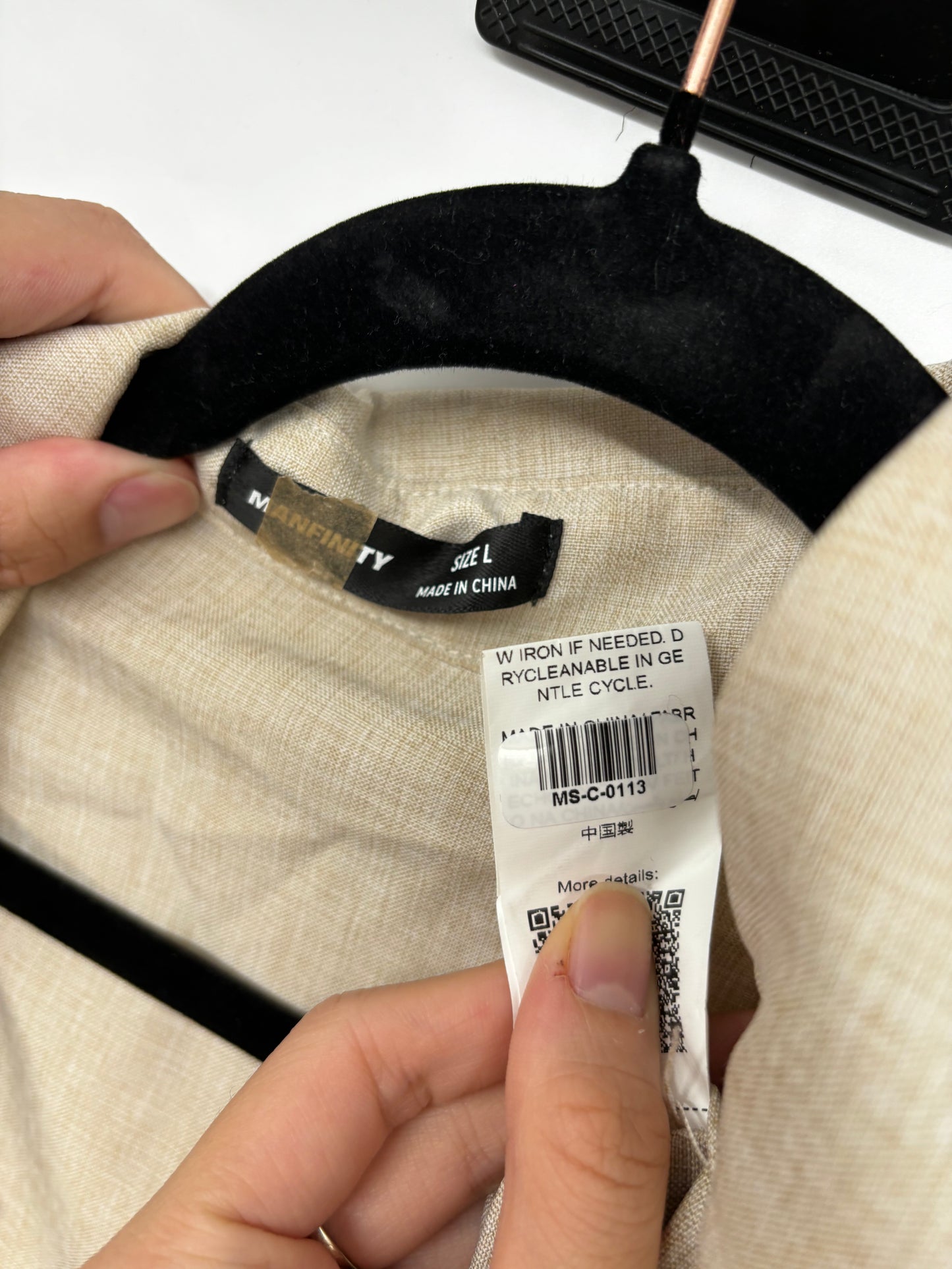 MANFINITY Men’s Light Brown Utility Shirt Jacket – Size L