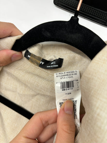 MANFINITY Men’s Light Brown Utility Shirt Jacket – Size L