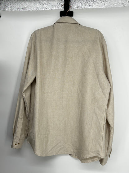 MANFINITY Men’s Light Brown Utility Shirt Jacket – Size L