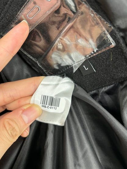 Men’s Black Mid-Length Overcoat – Size L