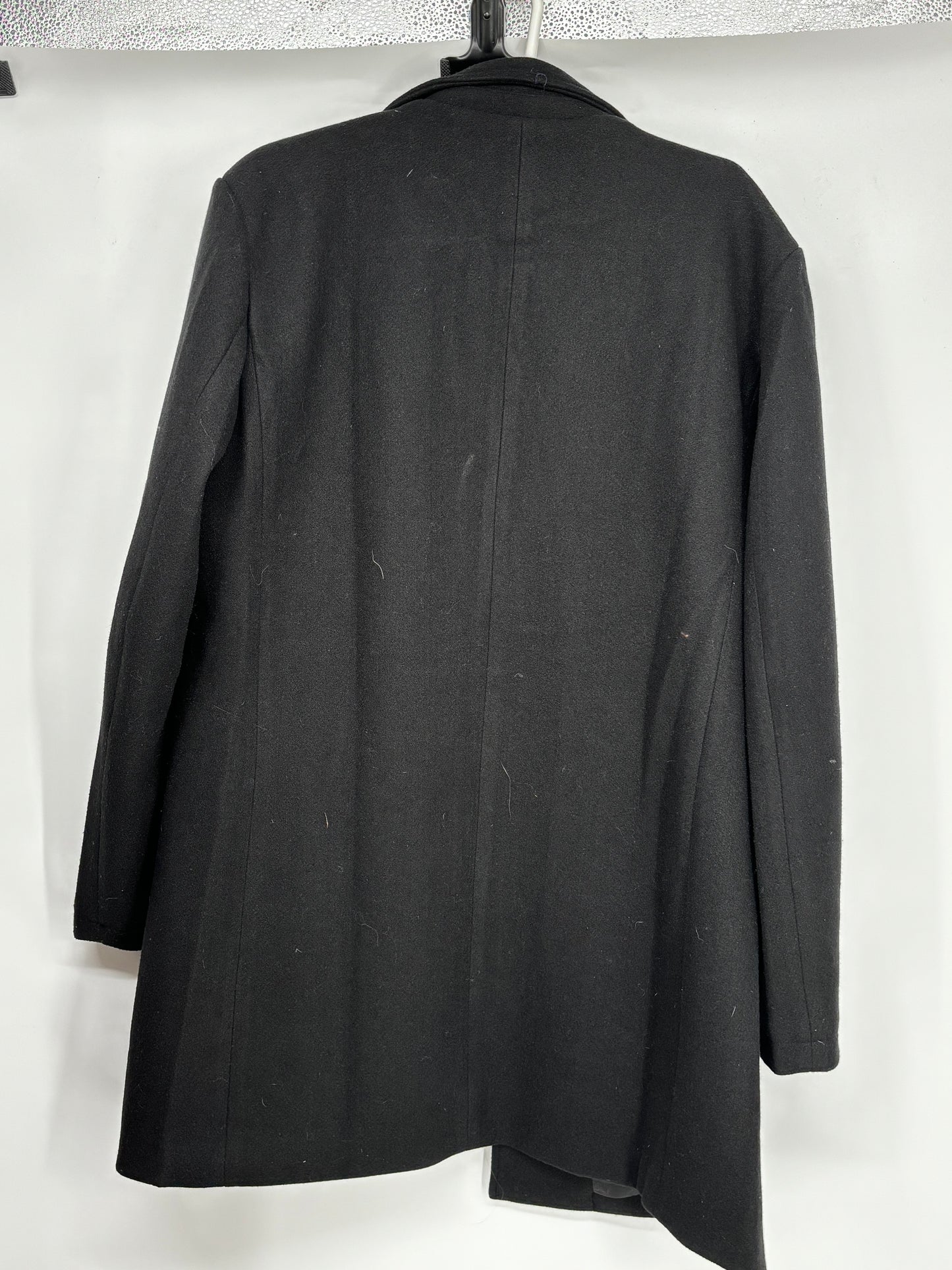 Men’s Black Mid-Length Overcoat – Size L