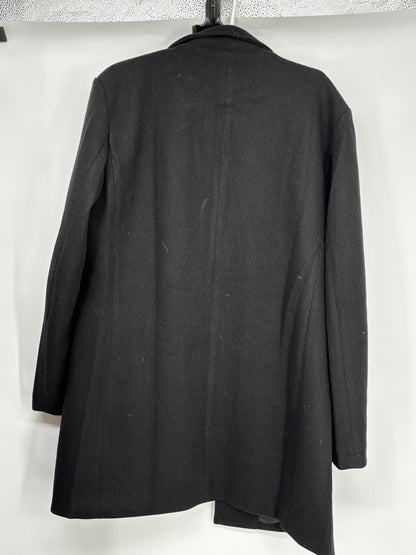 Men’s Black Mid-Length Overcoat – Size L