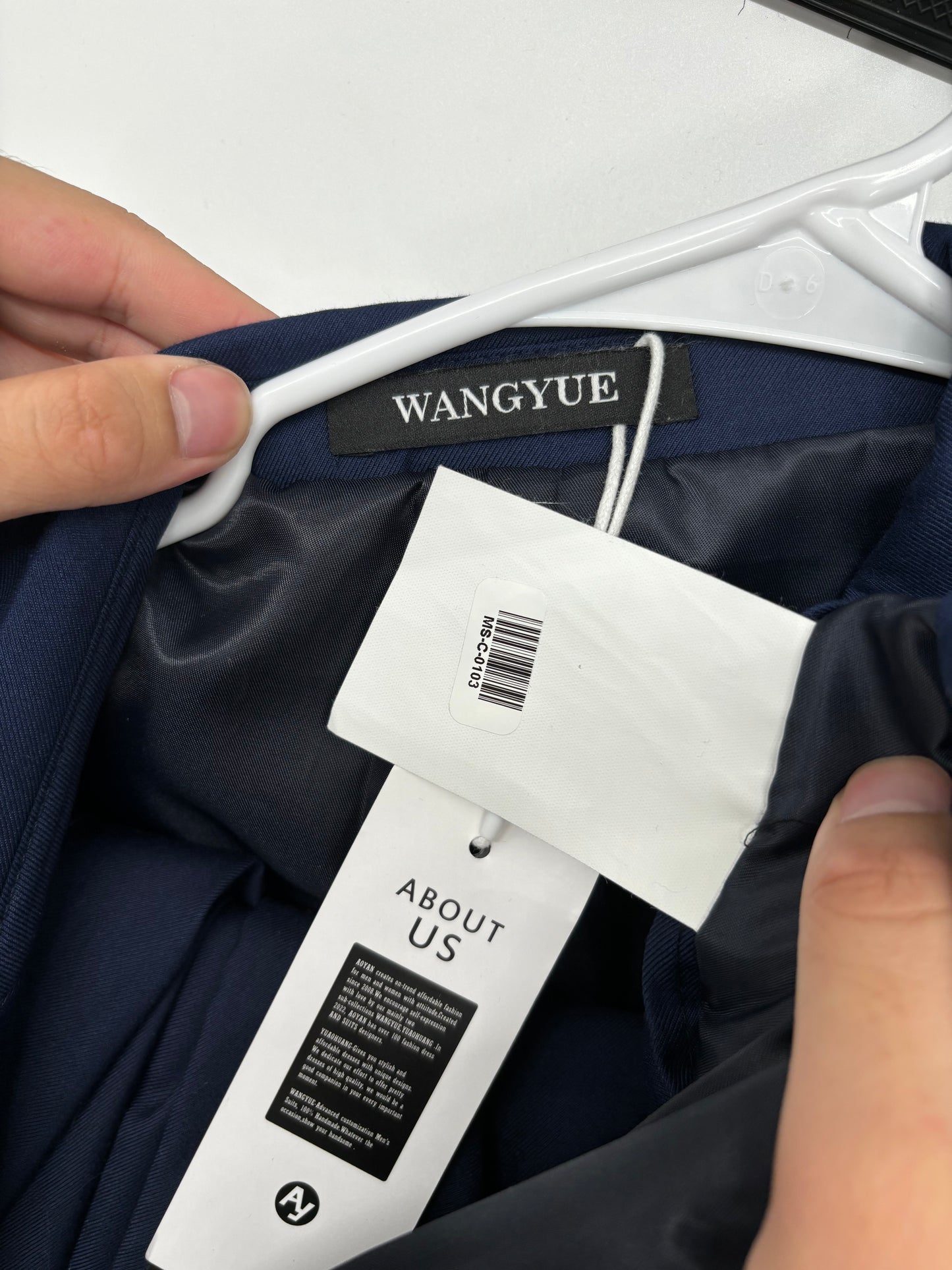 WANGYUE Men’s Blue Suit Set (Blazer & Pants) – Size XL