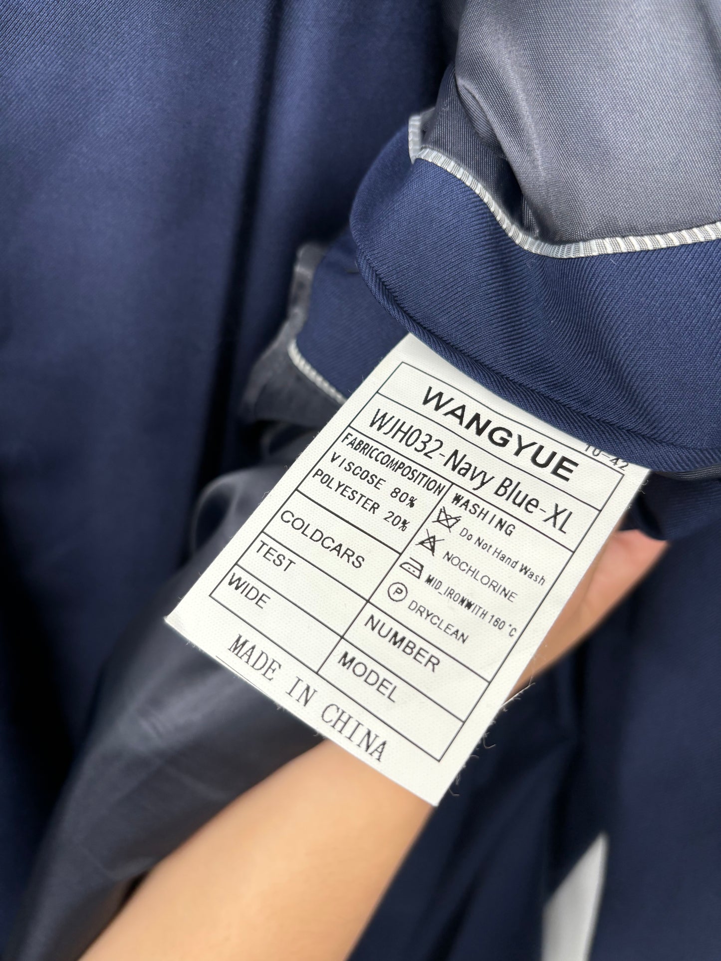 WANGYUE Men’s Blue Suit Set (Blazer & Pants) – Size XL