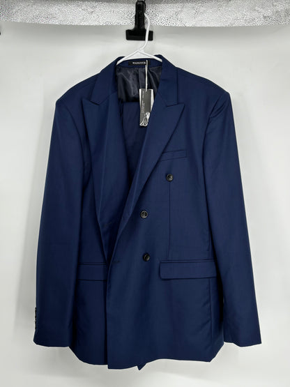 WANGYUE Men’s Blue Suit Set (Blazer & Pants) – Size XL