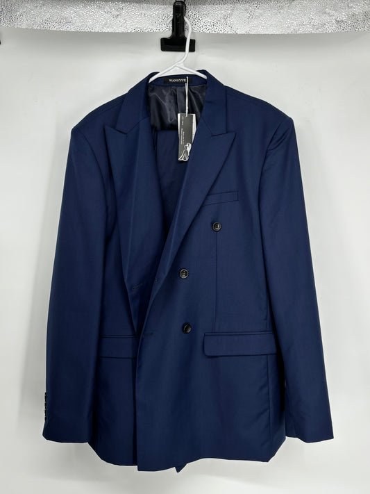 WANGYUE Men’s Blue Suit Set (Blazer & Pants) – Size XL