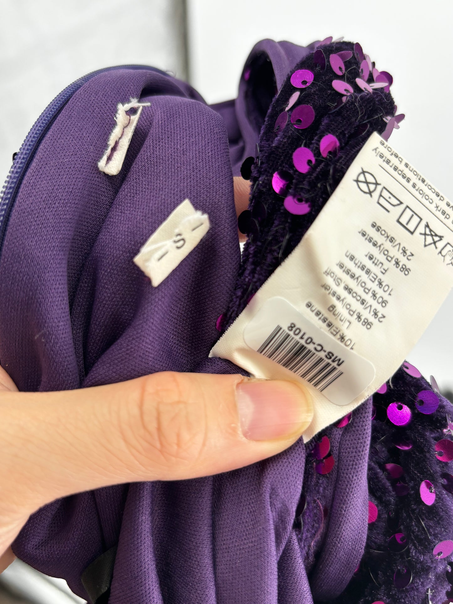 Women’s Purple Sequin Sleeveless Dress – Size S