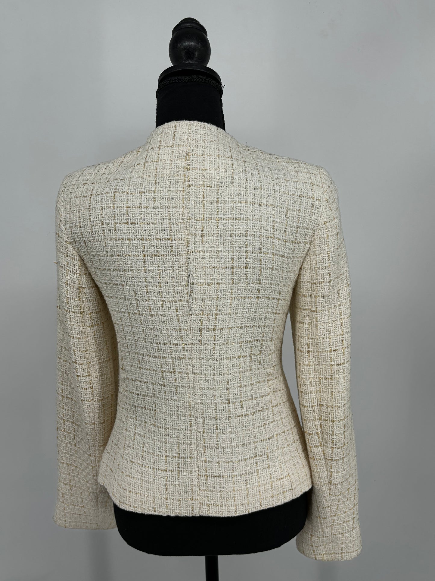 ZARA Women’s White Checkered Fitted Top – Size S