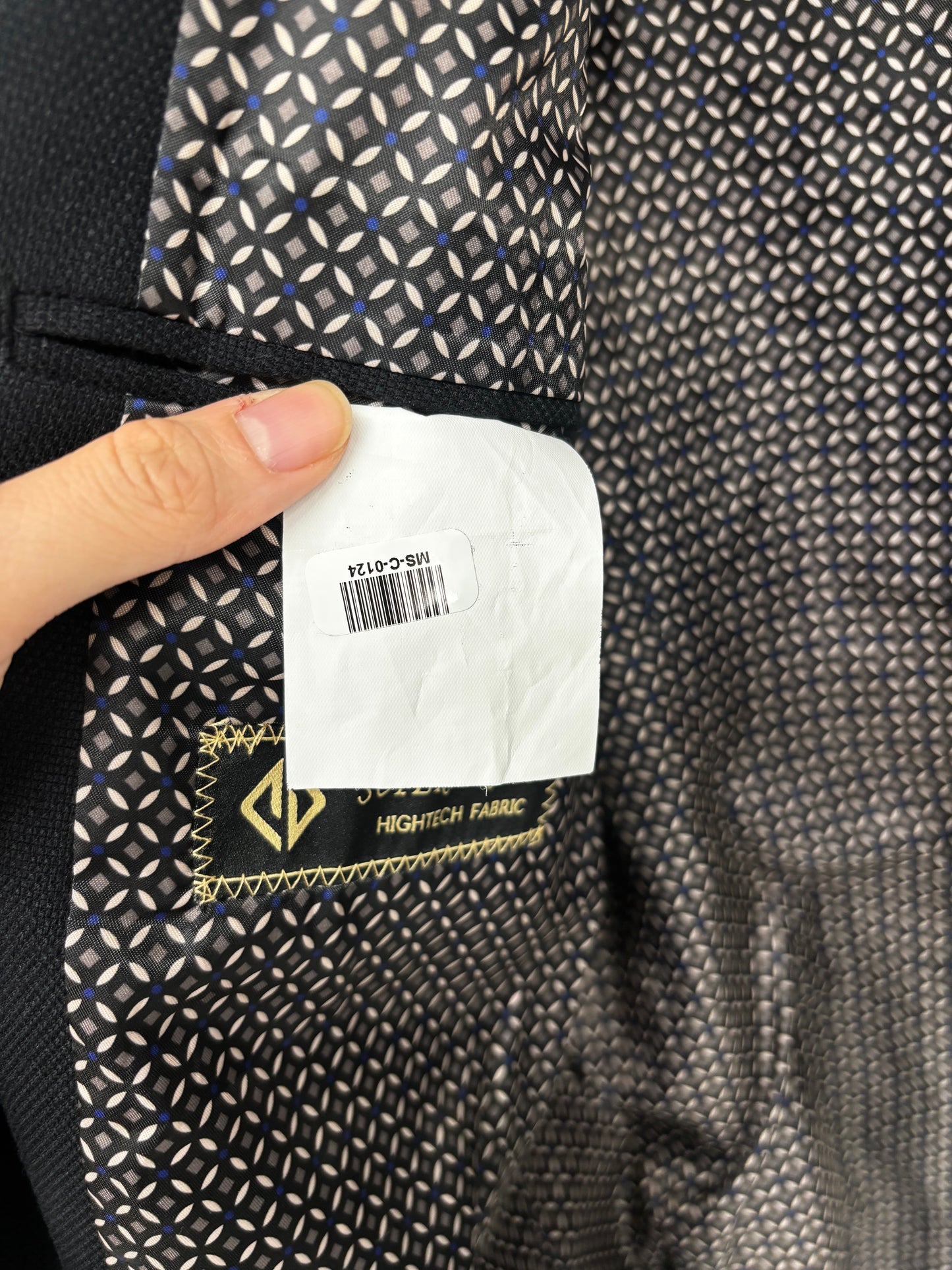 Men’s Blue and Black Relaxed Fit Blazer – Size 38