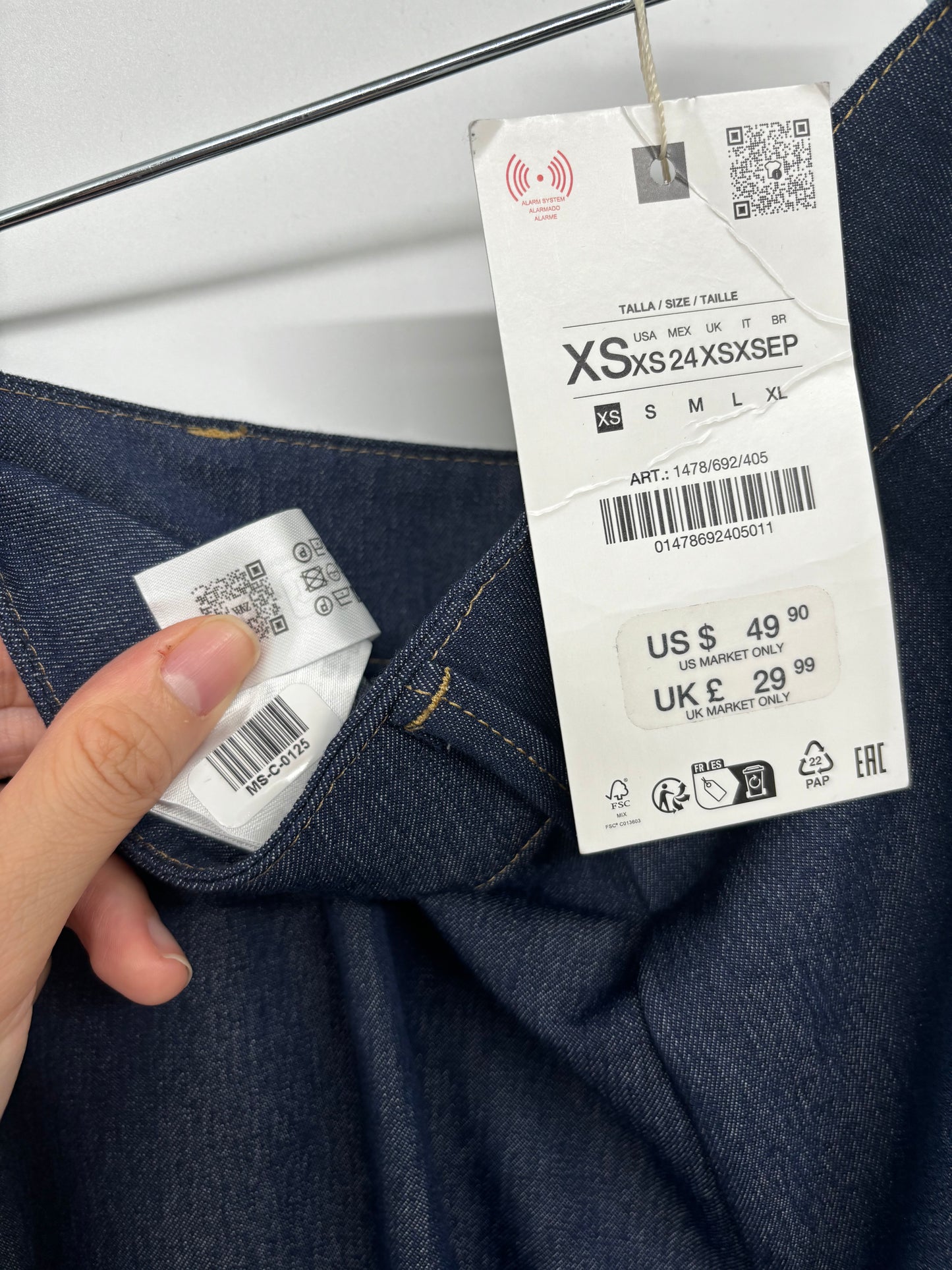 ZARA WIDE-LEG TROUSERS WITH CONTRAST TOPSTITCHING