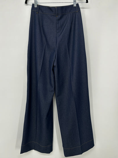 ZARA WIDE-LEG TROUSERS WITH CONTRAST TOPSTITCHING