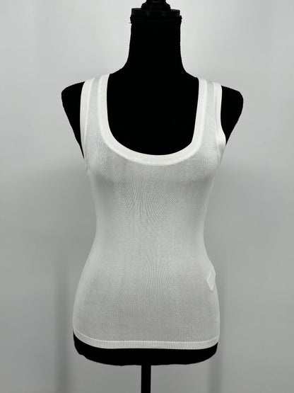 Women’s White Knit Tank Top – Size XS