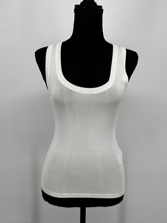 Women’s White Knit Tank Top – Size XS
