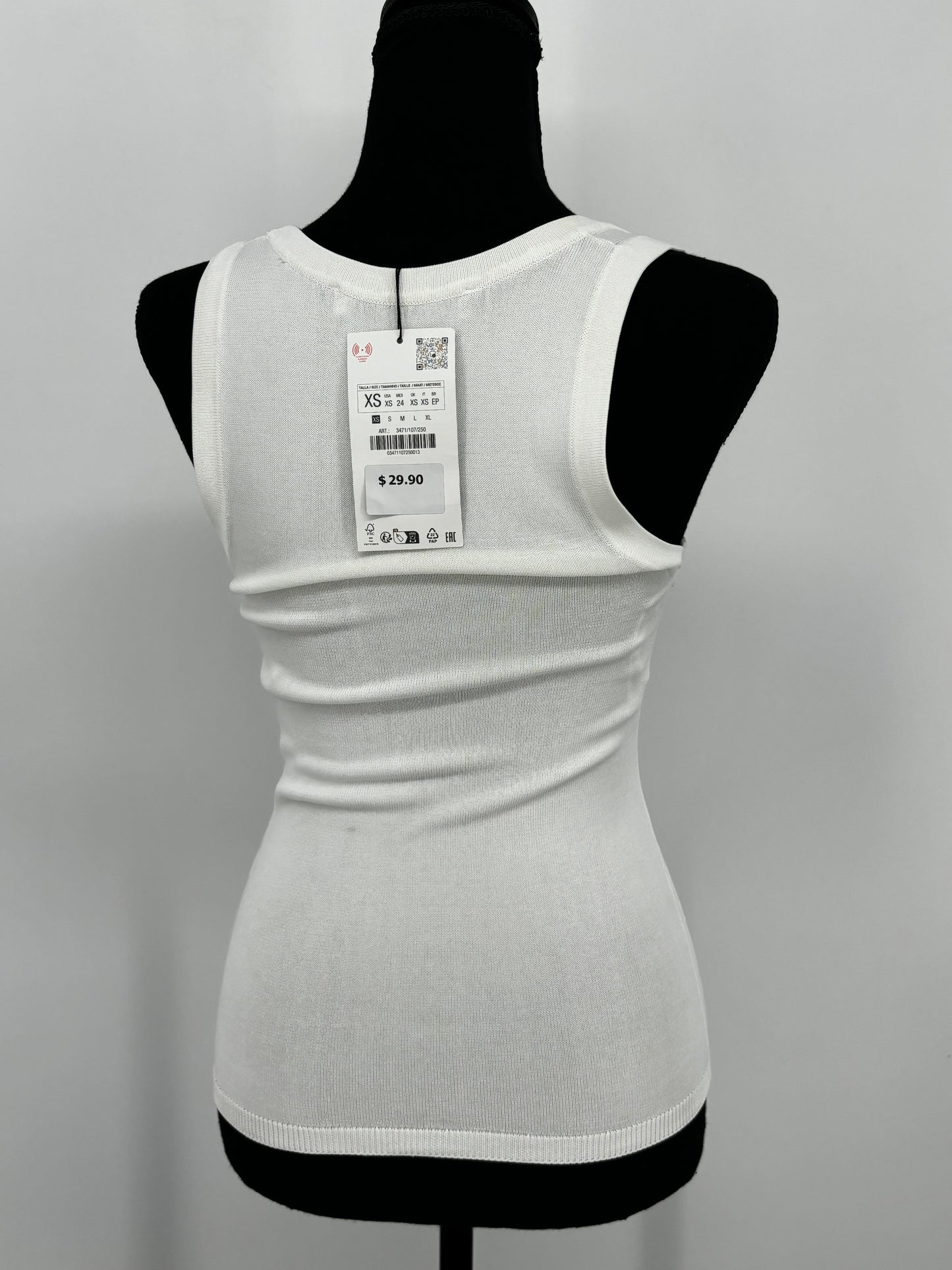 Women’s White Knit Tank Top – Size XS