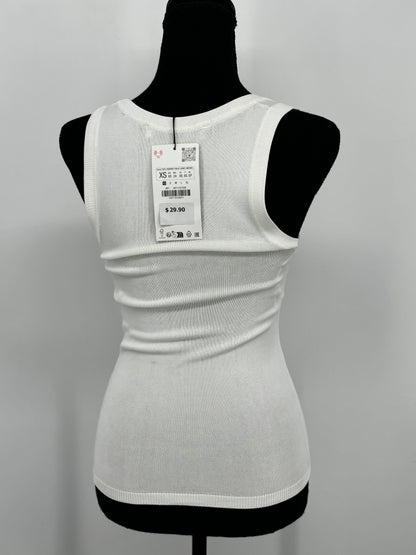 Women’s White Knit Tank Top – Size XS