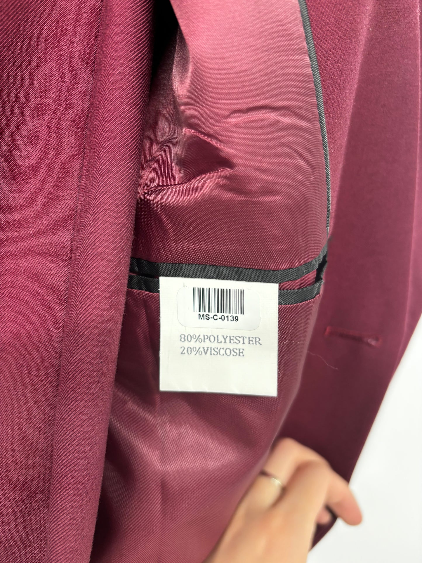 coofandy Men’s Dark Red Blazer – Size M