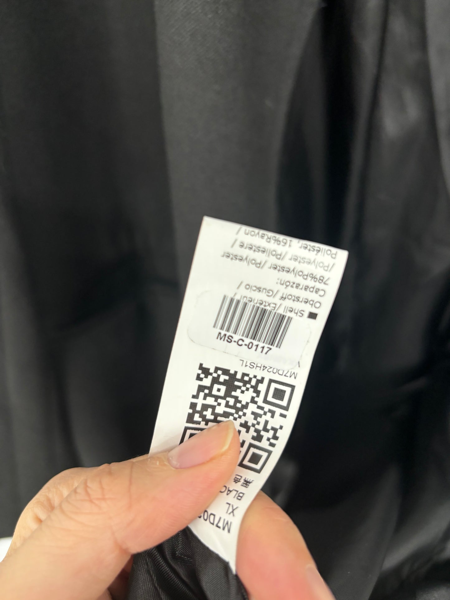 Men’s Black Long Coat – Size XL