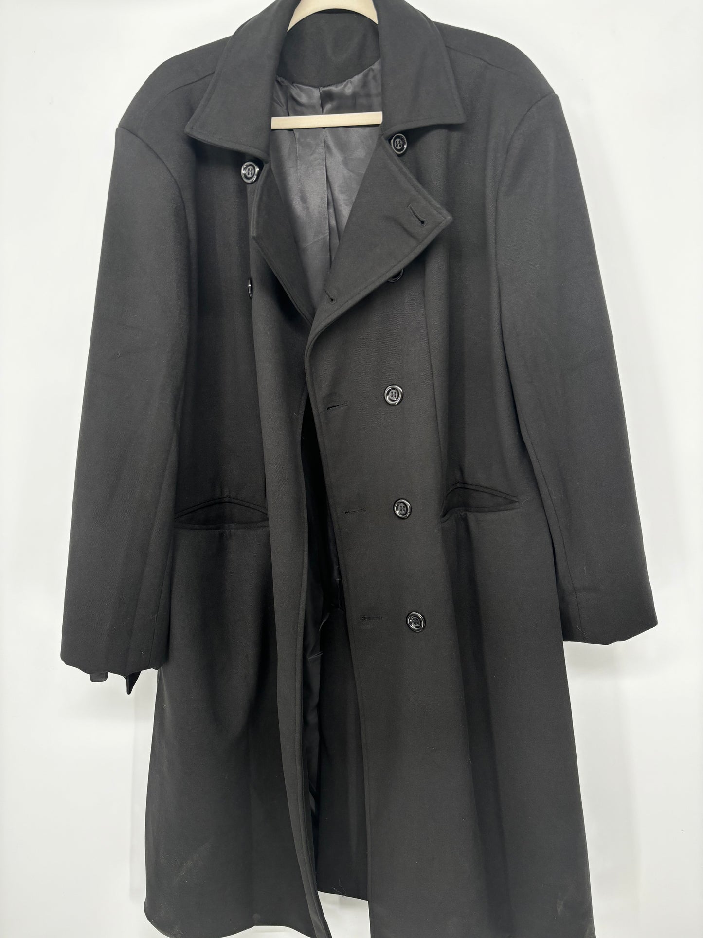 Men’s Black Long Coat – Size XL