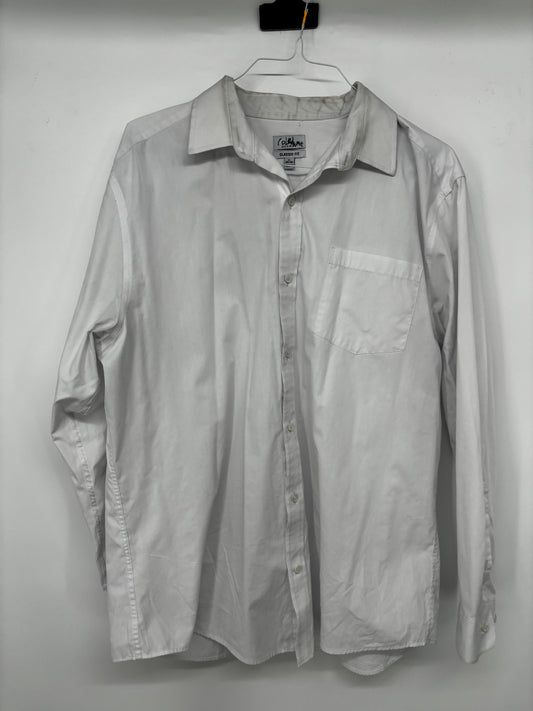 Men’s White Button-Up Shirt –size xl