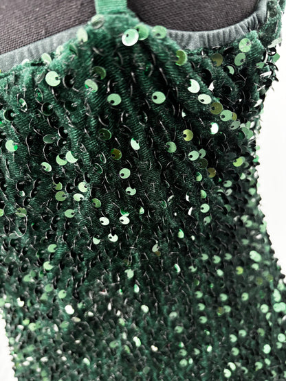 Women's Sequin Formal Maxi Dresses Side Slit Long Prom Dresses Cocktail Party Spaghetti Straps Mermaid Size M