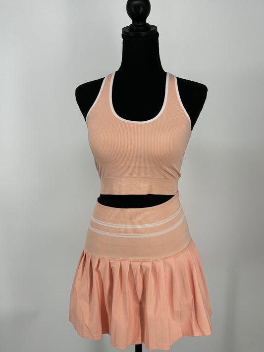 Women’s Pink Sports Tank Top and Skirt Set size no