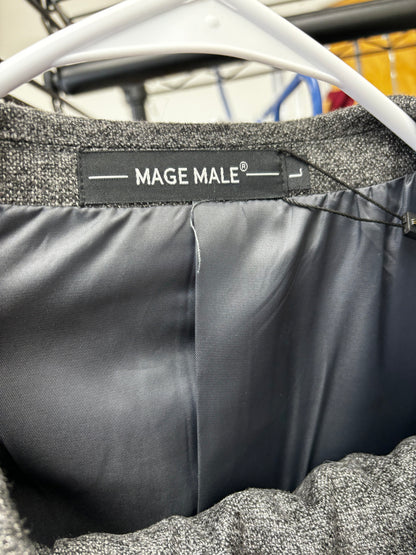 Men’s Gray Single-Breasted Blazer – Size L