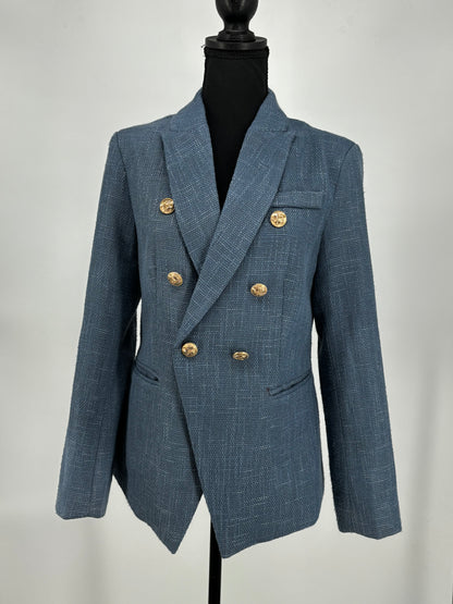 Men’s Blue Double-Breasted Casual Blazer size s