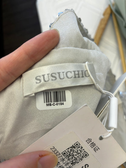 Women's Glitter Sequin One Shoulder Prom Dress with Slit Long A Line Formal Evening Party Gown Size S