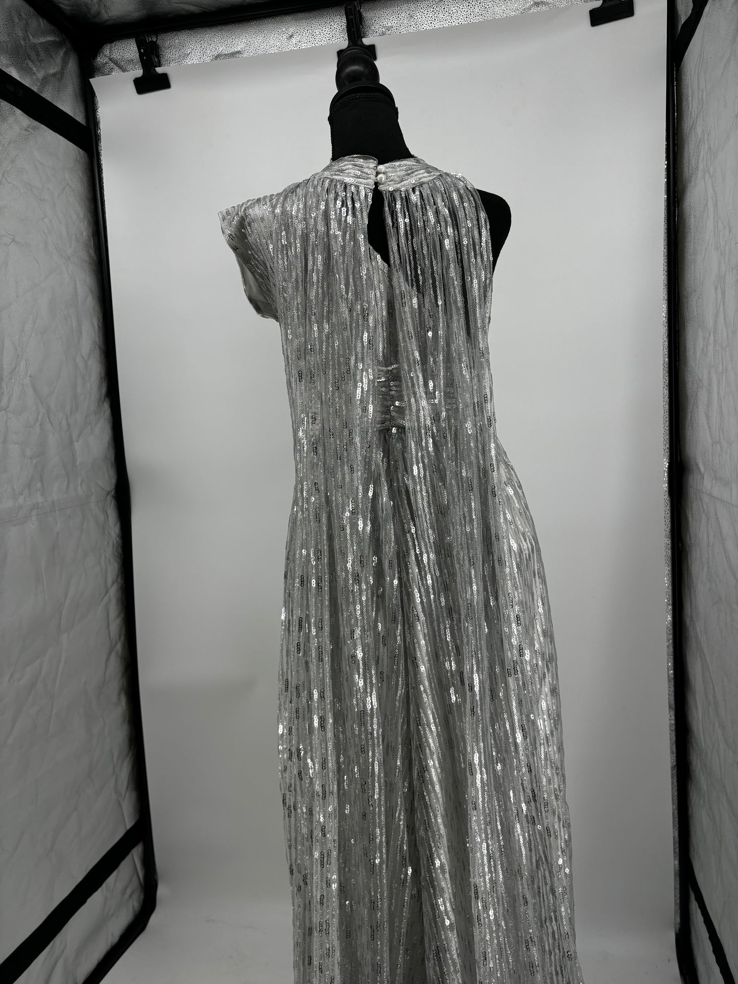 Women's Glitter Sequin One Shoulder Prom Dress with Slit Long A Line Formal Evening Party Gown Size S