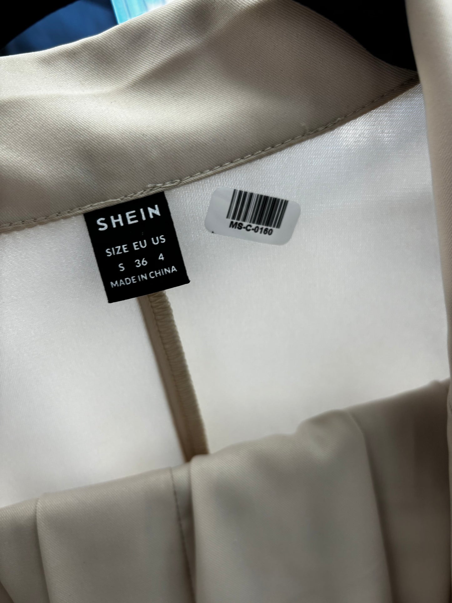 Women’s Off-White Casual Jacket with Lapel – Size S