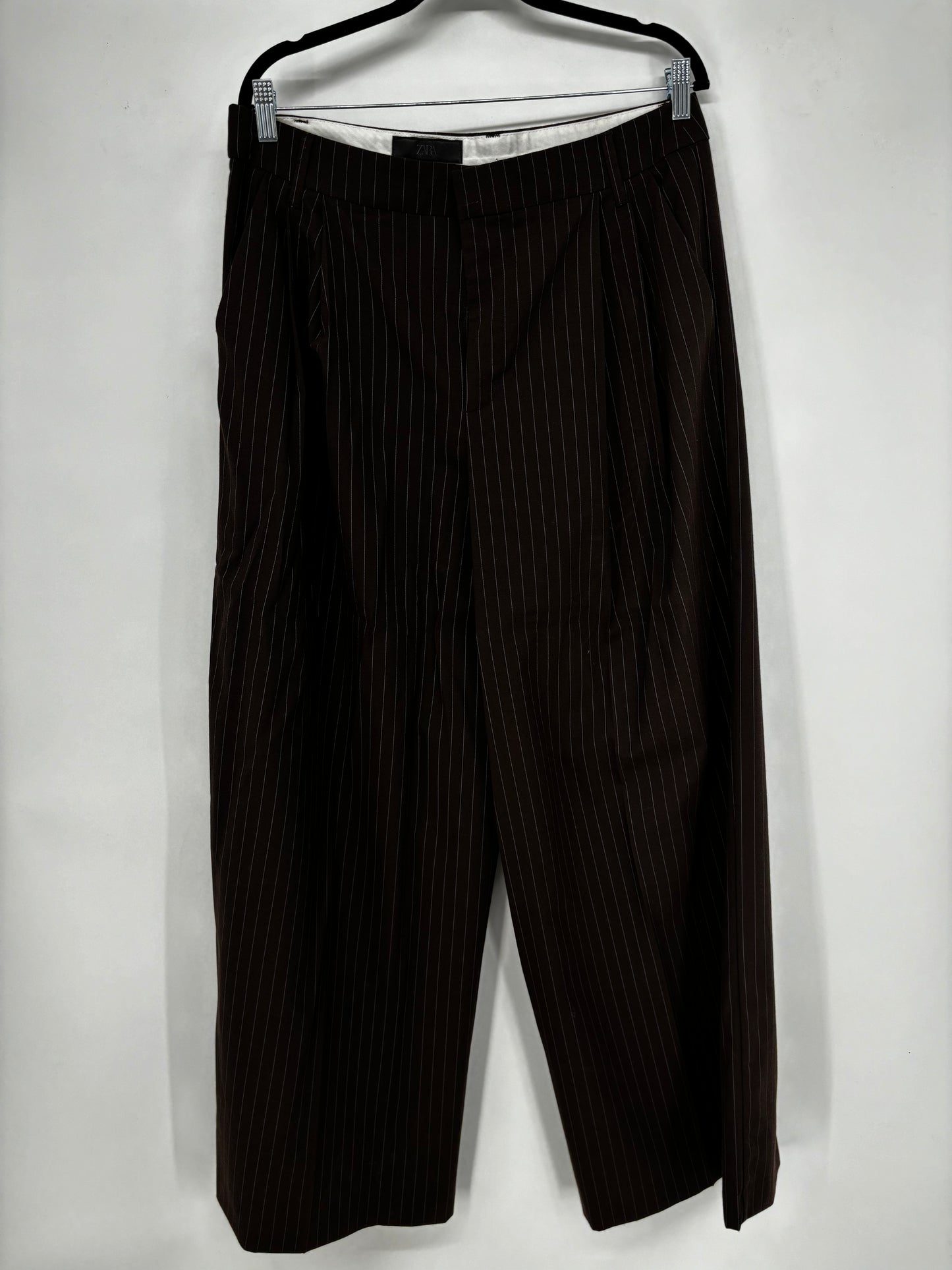 Men’s Black High-Waisted Wide-Leg Dress Pants – Size XL