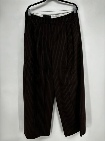 Men’s Black High-Waisted Wide-Leg Dress Pants – Size XL