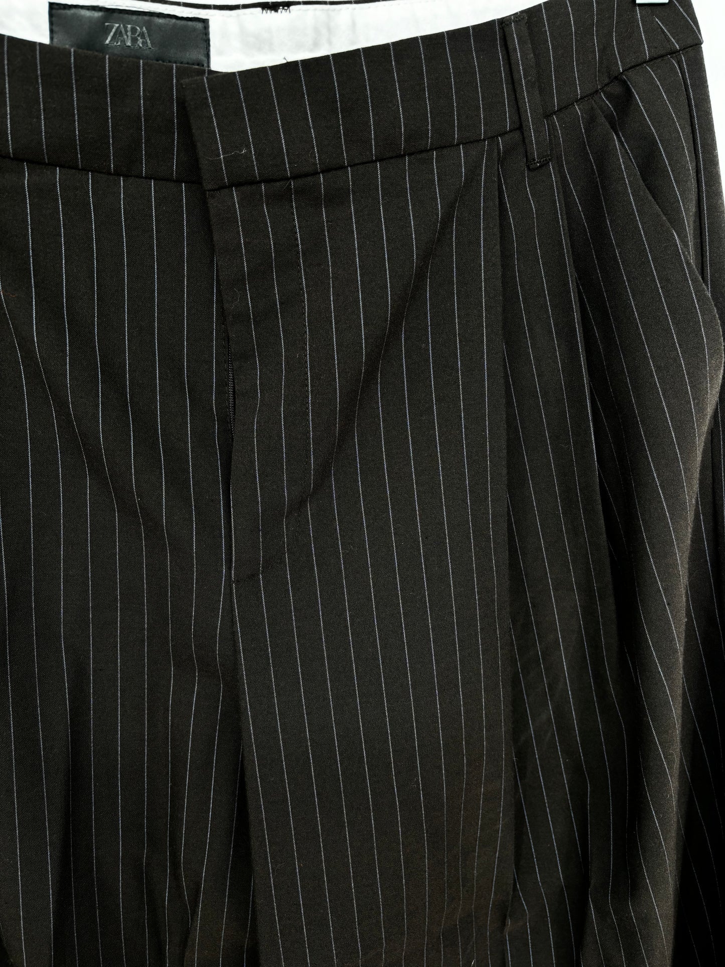 Men’s Black High-Waisted Wide-Leg Dress Pants – Size XL