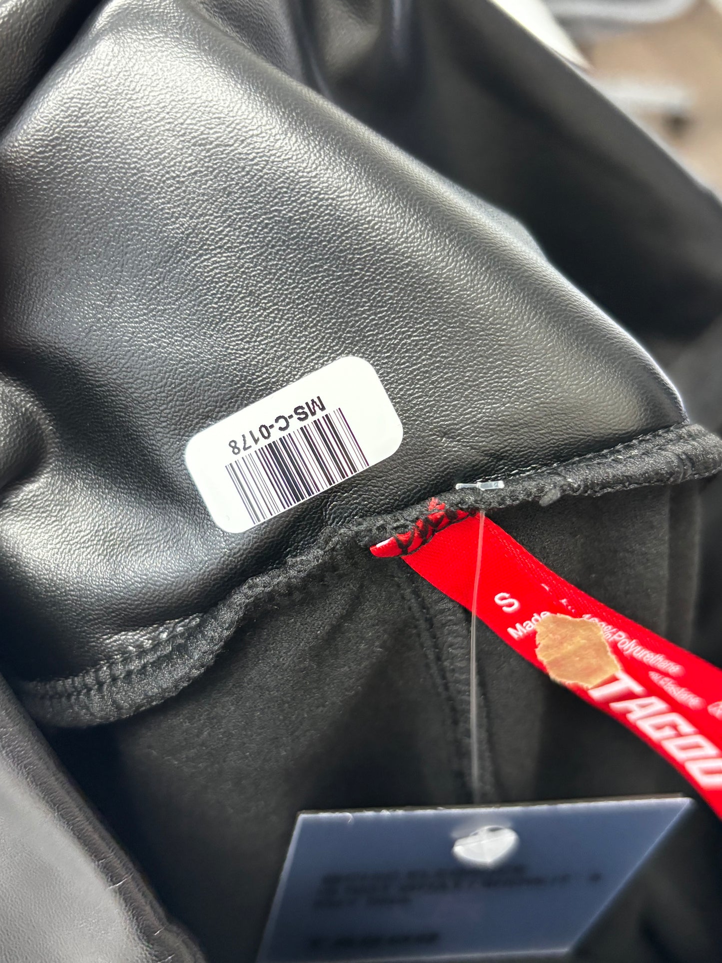 Women’s Black PU Leather Leggings – Size S