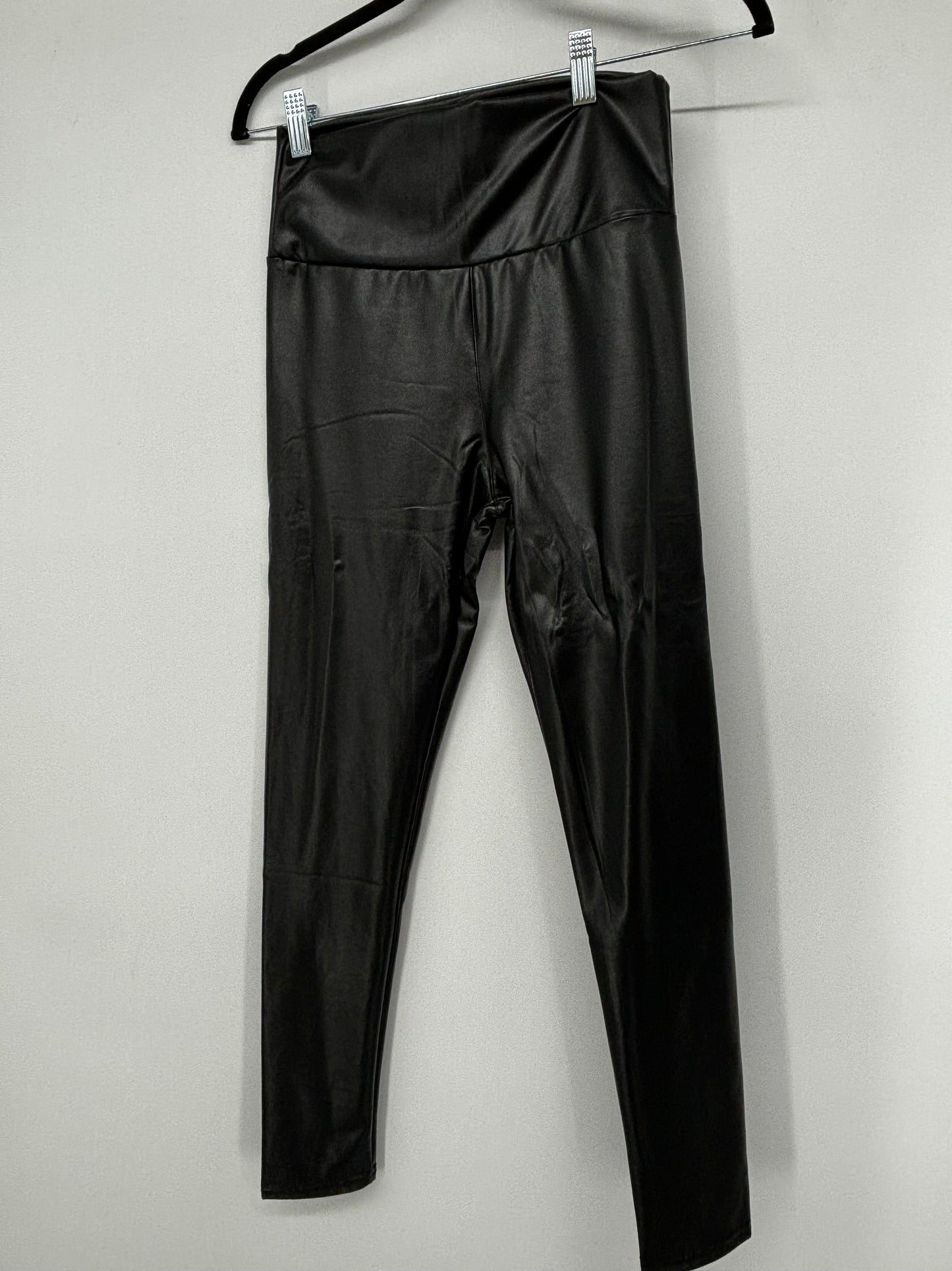 Women’s Black PU Leather Leggings – Size S