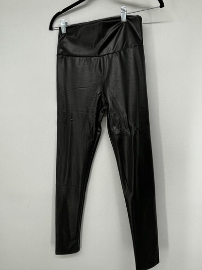Women’s Black PU Leather Leggings – Size S