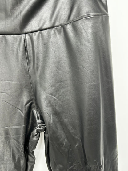 Women’s Black PU Leather Leggings – Size S