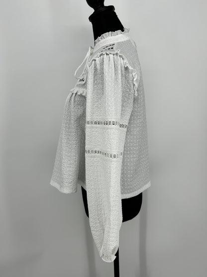Women’s White Vintage Bell Sleeve Blouse size xs