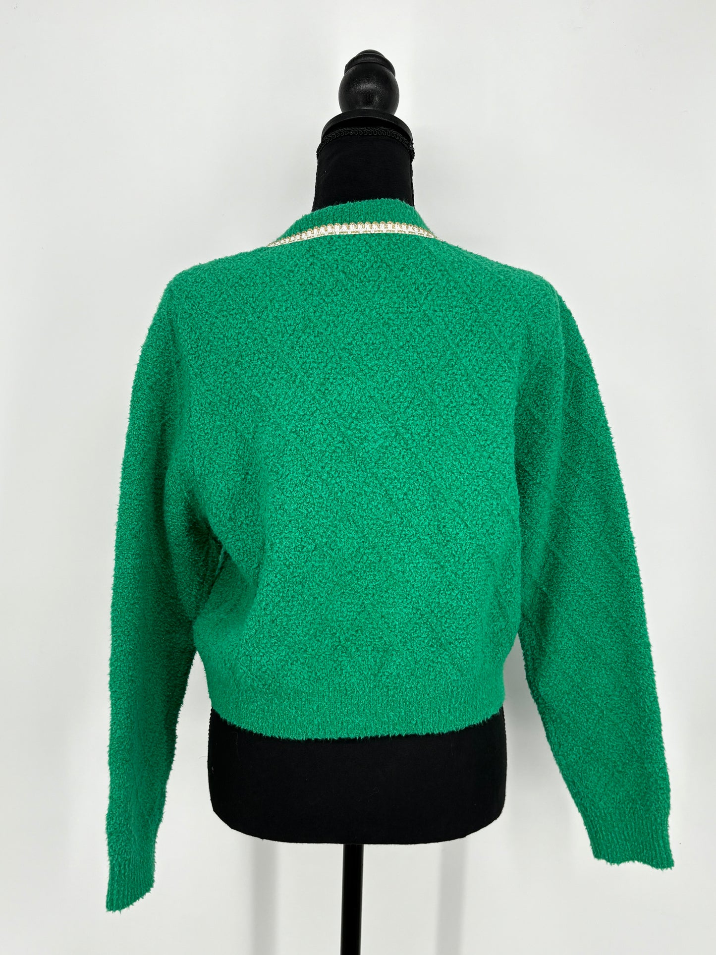 Women’s Green Trimmed Knit Cardigan size 2