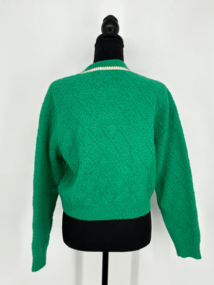 Women’s Green Trimmed Knit Cardigan size 2